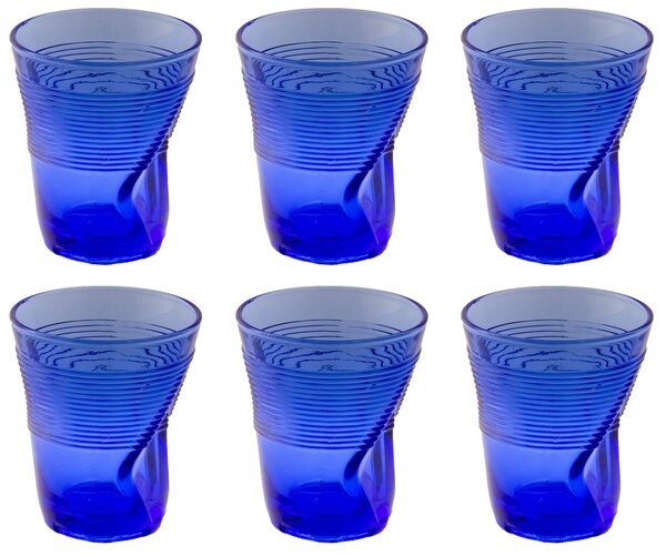 Bicchieri Accartocciati Vetro Blu 36cl