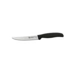 Sanelli Ambrogio- Coltello Bistecca 11cm Linea di coltelleria espressamente studiata per l’utilizzo professionale: lame prodotte con acciaio speciale all’azoto NITRO-B (1.4916) e impugnature ergonomiche in SEBS. I materiali utilizzati sono sterilizzabili, resistenti alla corrosione ed alle elevate temperature, e sono conformi alle normative vigenti in tema di igiene e sicurezza alimentare. Lama semilucida in acciaio inossidabile NITRO-B (1.4916). Affilatura finale di ogni singolo pezzo con controllo del profilo al laser. Manici ergonomici in SEBS, antiscivolo e anti abrasione, con additivo antibatterico.