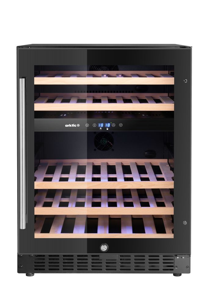 01 Frigorifero per vini, 2 zone, 46 bottiglie, Arktic, Nero, 570x595x(H)820mm - immagine 1