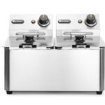 Friggitrice profonda 2x4 L, HENDI, Kitchen Line, 8L, 230V/6000W, 470x380x(H)315mm
