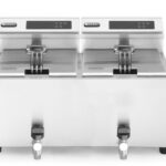 Friggitrice Profi Line digitale con rubinetti di scarico - 2 x 8 l, HENDI, Profi Line, 16L, 230V/7000W, 605x515x(H)350mm