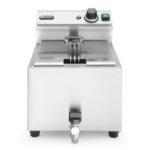 Friggitrice Profi Line con rubinetto di scarico - 8 l, HENDI, Profi Line, 8L, Grigio chiaro, 230V/3500W, 305x515x(H)354mm