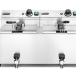 Friggitrice Profi Line con rubinetti di scarico - 2 x 8 l, HENDI, Profi Line, 16L, 230V/7000W, 610x515x(H)369mm