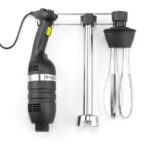 Set: Miscelatore stick 350 a velocità variabile + frusta + rack a parete, HENDI, Kitchen Line, Nero, 230V/350W, 110x324x(H)816mm