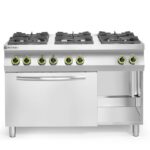 Cucina a gas Kitchen Line 6 bruciatori con forno a convezione GN 1/1, HENDI, Kitchen Line, 230V/3000W, 28,5kW, 1200x722x(H)900mm