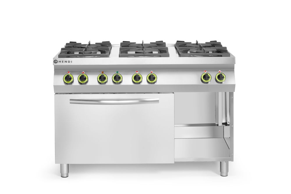 225899_OBW_2025_01_IMGP9422 Cucina a gas Kitchen Line 6 bruciatori con forno a convezione GN 1/1, HENDI, Kitchen Line, 230V/3000W, 28,5kW, 1200x722x(H)900mm - immagine 1