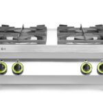 Linea cucina a 4 fuochi per cucina a gas - piano del tavolo, HENDI, Kitchen Line, 19kW, 800x700x(H)310mm