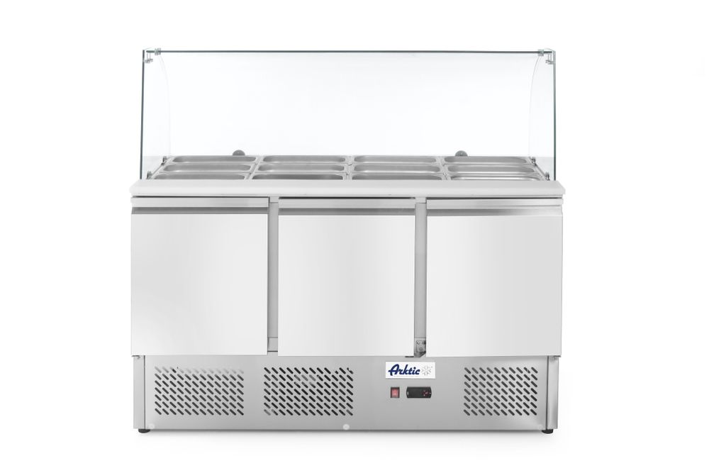 232798_2018 Saladette a tre porte con vetrinetta 380L, Arktic, 230V/310W, 1390x702x(H)1330mm - immagine 1
