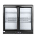 Frigorifero per barra posteriore con doppie porte scorrevoli, Arktic, 158L, Nero, 230V/160W, 900x520x(H)865mm