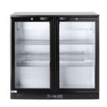 Frigorifero posteriore da bar con doppio sportello, Arktic, 158L, Nero, 230V/160W, 900x530x(H)870mm