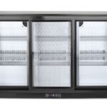 Frigorifero per barra posteriore con porte scorrevoli triple, Arktic, 254L, Nero, 230V/160W, 1350x520x(H)865mm