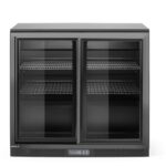 Frigorifero per bar posteriore con doppie porte scorrevoli, Arktic, 158L, Nero, 230V/160W, 900x520x(H)870mm