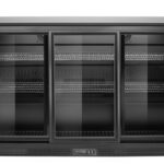 Frigorifero per bar posteriore con porte scorrevoli triple, Arktic, 308L, Nero, 230V/160W, 1350x520x(H)865mm