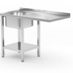 Tavolo con lavello, vano lavastoviglie e ripiano, HENDI, sinistro, 1200x700x(H)850mm
