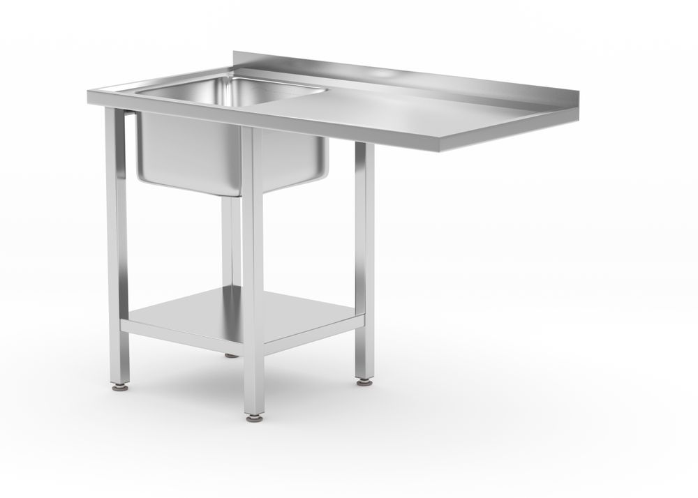 237519 Tavolo con lavello, vano lavastoviglie e ripiano, HENDI, sinistro, 1200x700x(H)850mm - immagine 1