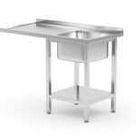 Tavolo con lavello, vano lavastoviglie e ripiano, HENDI, destro, 1200x700x(H)850mm