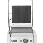 Piastra panini - versione singola, HENDI, sopra rigata e sotto liscia, 230V/1800W, 310x375x(H)216mm