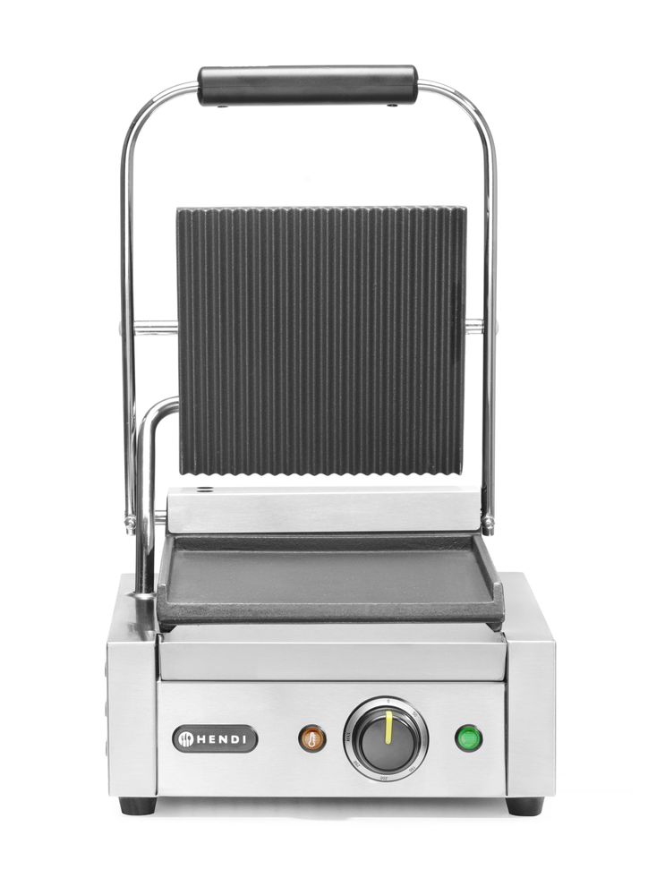 263600_OBW_2022_05_IMGP0393 Piastra panini - versione singola, HENDI, sopra rigata e sotto liscia, 230V/1800W, 310x375x(H)216mm - immagine 1