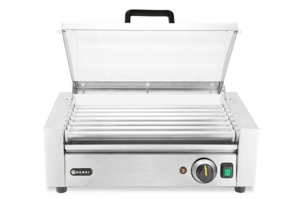 268636_02 Griglia per wurstel, 1 zona con coperchio a risparmio energetico, HENDI, 7 rulli, 230V/620W, 566x375x(H)259mm - immagine 1
