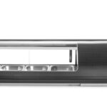 Vetrina refrigerata sushi, Arktic, Contenitori inclusi: 4x GN 1/3 (H) 40 mm., GN 1/3, Nero, 230V/190W, 1177x426x(H)296mm