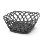 Cestini con bordi intrecciati, HENDI, Quadrato, Nero, 190x190x(H)80mm