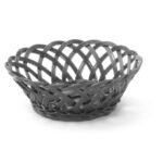 Cestini con bordi intrecciati, HENDI, Rotondo, Nero, 200x200x(H)65mm