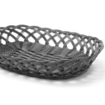 Cestini con bordi intrecciati, HENDI, Ovale, Nero, 320x230x(H)55mm