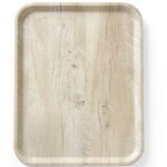 Vassoio da servizio in melamina con stampa tipo legno, AmerBox, Legno chiaro, 330x430mm
