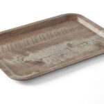 Vassoio da servizio in melamina con stampa tipo legno, AmerBox, Legno scuro, 240x340mm