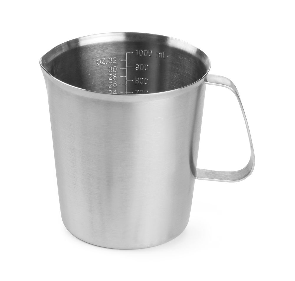 516201 Caraffa graduata acciaio, HENDI, 1L, ⌀120x(H)130mm - immagine 1