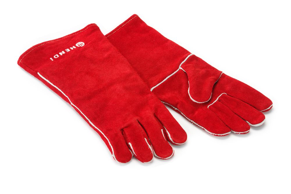 556580_OBW_2025_02_IMGP8961 Guanti resistenti al calore, in vera pelle, HENDI, Rosso, (L)mm - immagine 1