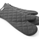 Guanti da forno - 2 pezzi, HENDI, In cotone con rivestimento antifiamma, Nero, 2 pezzi, (L)380mm