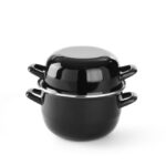 Tegame smaltato per mitili - con coperchio, HENDI, 2L, ⌀200x(H)180mm