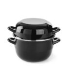 Tegame smaltato per mitili - con coperchio, HENDI, 2,5L, ⌀220x(H)190mm