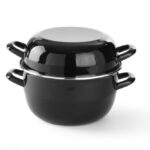 Tegame smaltato per mitili - con coperchio, HENDI, 4,2L, ⌀260x(H)210mm