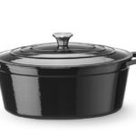 Casseruola in ghisa vetrificata., HENDI, 6,88L, Nero, 405x255x(H)134mm
