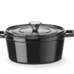 Casseruola in ghisa vetrificata., HENDI, 3,7L, Nero, 317x240x(H)105mm