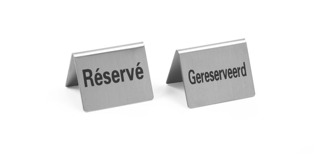 663691_2016 Targhetta Riservato - 4 pezzi, HENDI, Gereserveerd / Reservé, 50x35x(H)40mm - immagine 1
