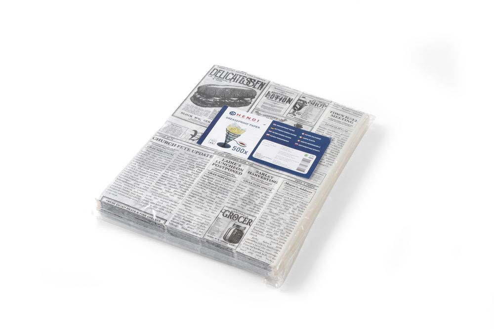 678121_2018_IMGP3540 Carta antigrasso, HENDI, Carta di giornale, 500 pezzi, 200x250mm - immagine 1