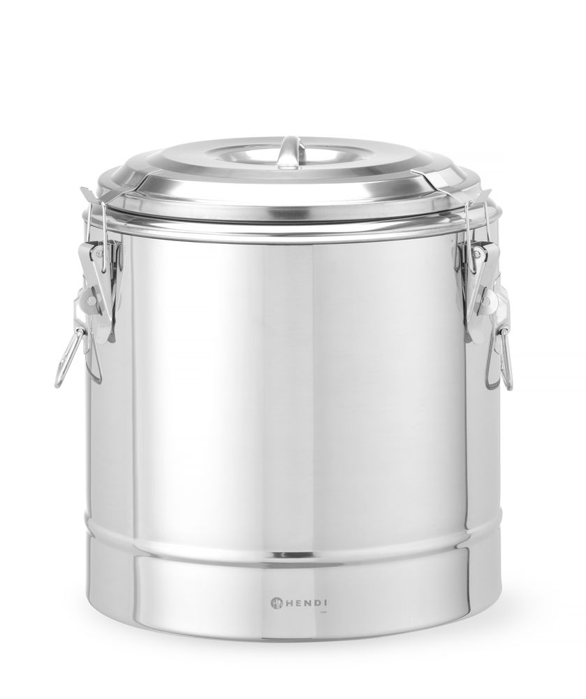 708088_OBW_2024_01_IMGP4579 Contenitore portatile isolato, HENDI, Kitchen Line, 19L, Argento, ⌀350x(H)400mm - immagine 1
