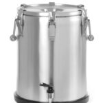 Contenitore portatile isolato – con rubinetto, HENDI, Profi Line, 25L, Argento, ⌀330x(H)430mm