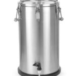 Contenitore portatile isolato – con rubinetto, HENDI, Profi Line, 35L, Argento, ⌀330x(H)570mm