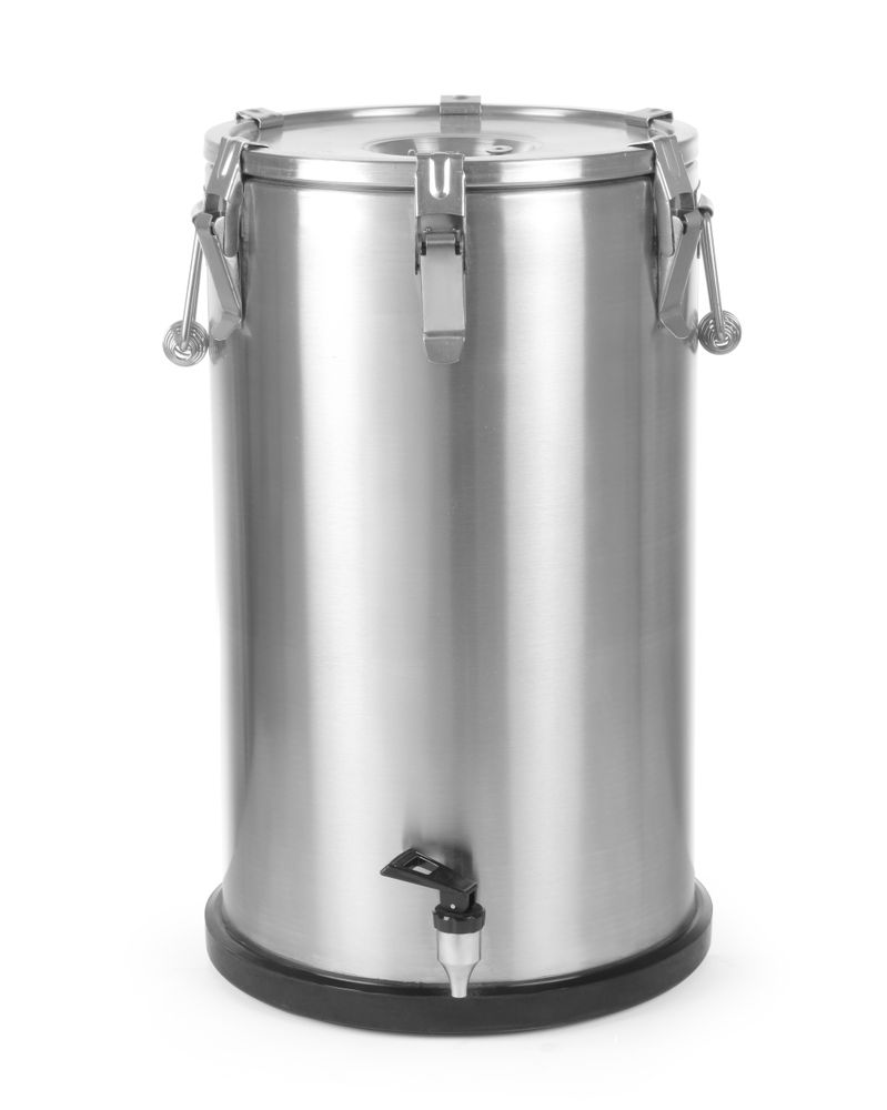 710326_IMG_0325 Contenitore portatile isolato – con rubinetto, HENDI, Profi Line, 35L, Argento, ⌀330x(H)570mm - immagine 1