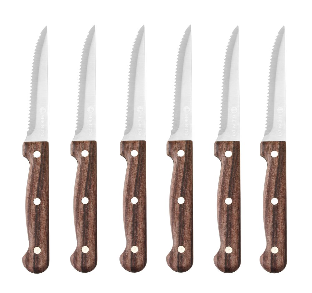 783085_OBW_2025_01_set_IMGP6390 Coltello da bistecca - 6 pezzi, HENDI, Profi Line, Marrone, 6 pezzi, (L)210mm - immagine 1