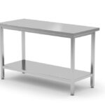 Tavolo centrale con ripiano – bullonato, profondità 600 mm, HENDI, Profi Line, 1400x600x(H)850mm