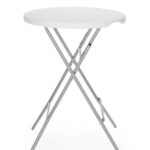 Tavolo Bar, AmerBox, Carico massimo 80 Kg., Bianco, ⌀800x(H)1100mm