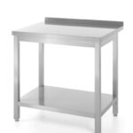 Tavolo a parete con ripiano – bullonato, profondità 600 mm, HENDI, Profi Line, 800x600x(H)850mm