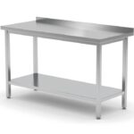 Tavolo a parete con ripiano – bullonato, profondità 600 mm, HENDI, Profi Line, 1000x600x(H)850mm