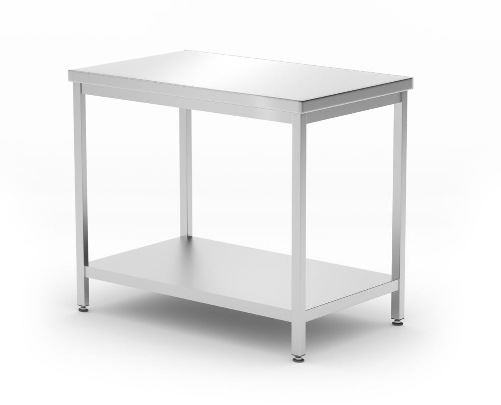 811511 Tavolo centrale con ripiano – bullonato, profondità 600 mm, HENDI, Profi Line, 1000x600x(H)850mm - immagine 1