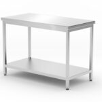 Tavolo centrale con ripiano – bullonato, profondità 600 mm, HENDI, Profi Line, 1200x600x(H)850mm
